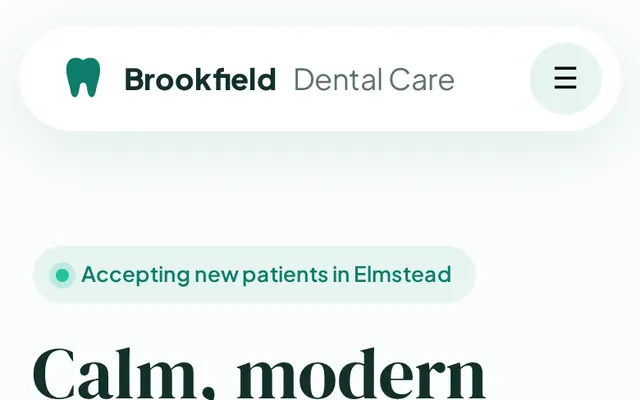 Brookfield Dental Care sample design, screenshot 4