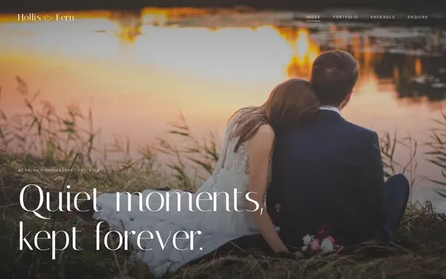 Hollis & Fern Photography sample design, home page